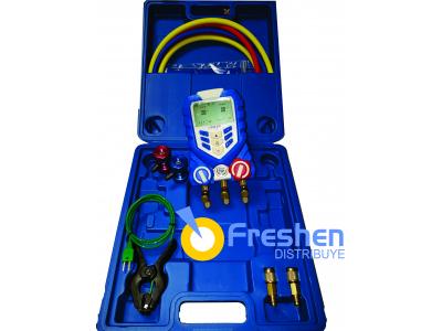 Manifold Digital Value DG1 acoples R-134 pinza de temp y adap.