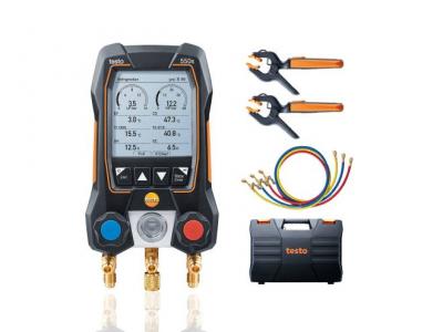 Manifold testo 550s Smart Kit con mangueras -  Manifold Digital con sondas de temperatura inalámbricas, maletín y 3 mangueras