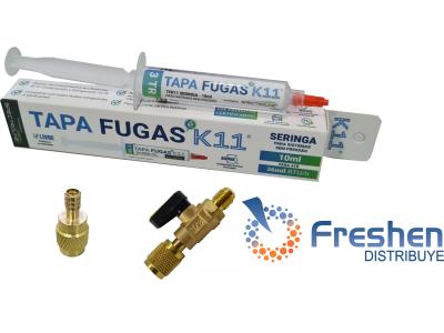 Tapa Sella fuga k11 Jeringa x 10 ml + adaptador 1/4 FH + llave Bola 1/4 FM X 1/4 FH