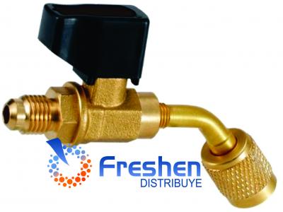 Llave de corte bola Value  con caño 45*  1/4 FM X 1/4 FH Modelo CV05