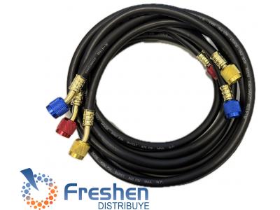 Juego de Mangueras para Manifold Premium Negra   Largo 90 cm  apta   R-32 R-410