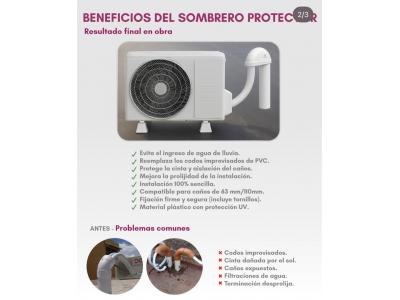SOMBRERO PROTECTOR DE CAÑOS  SALIA 110 Y 63 MM  PARA PRE INSTALACION BLANCO ST-1 SARSA